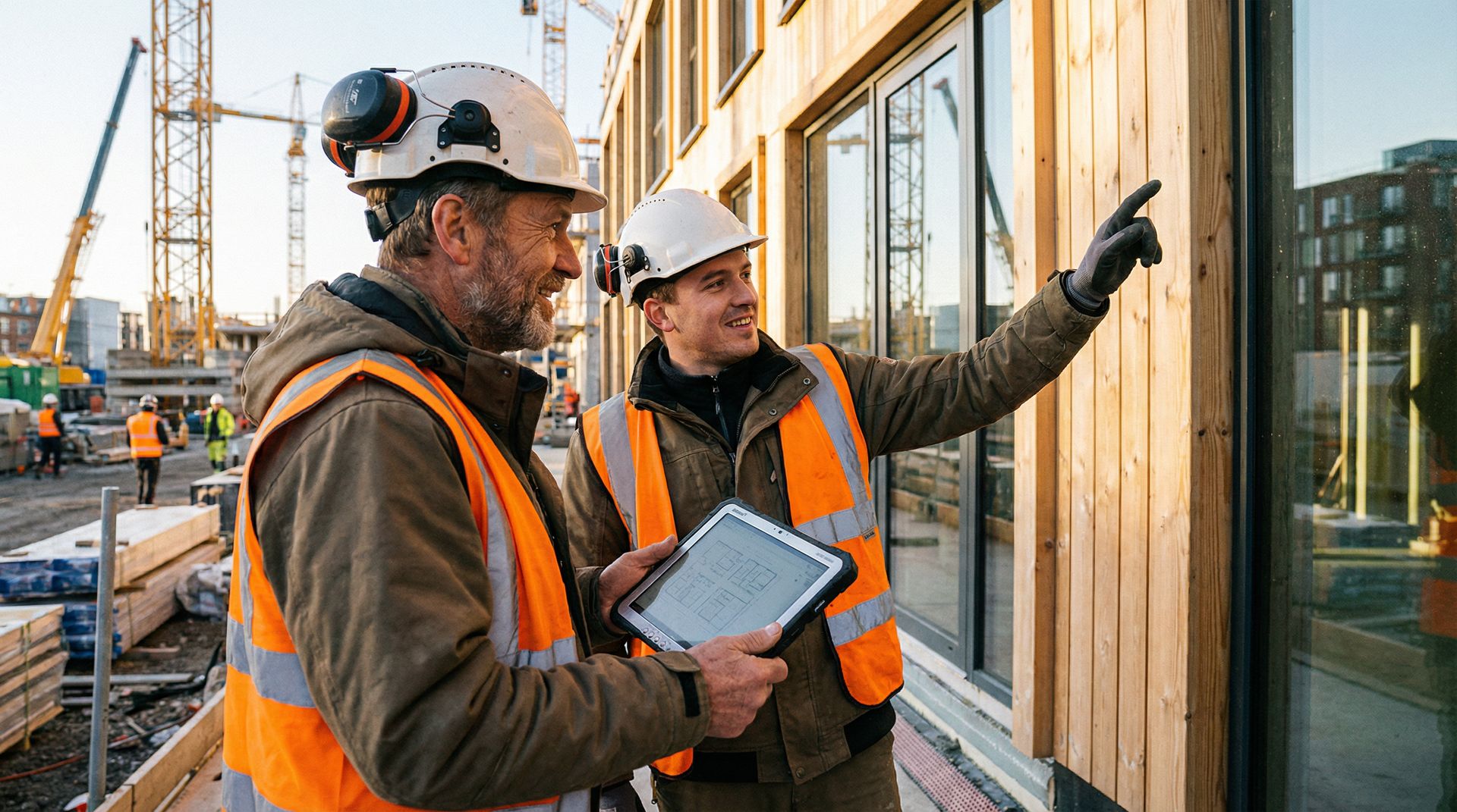 Baustellenteam bei der Arbeit